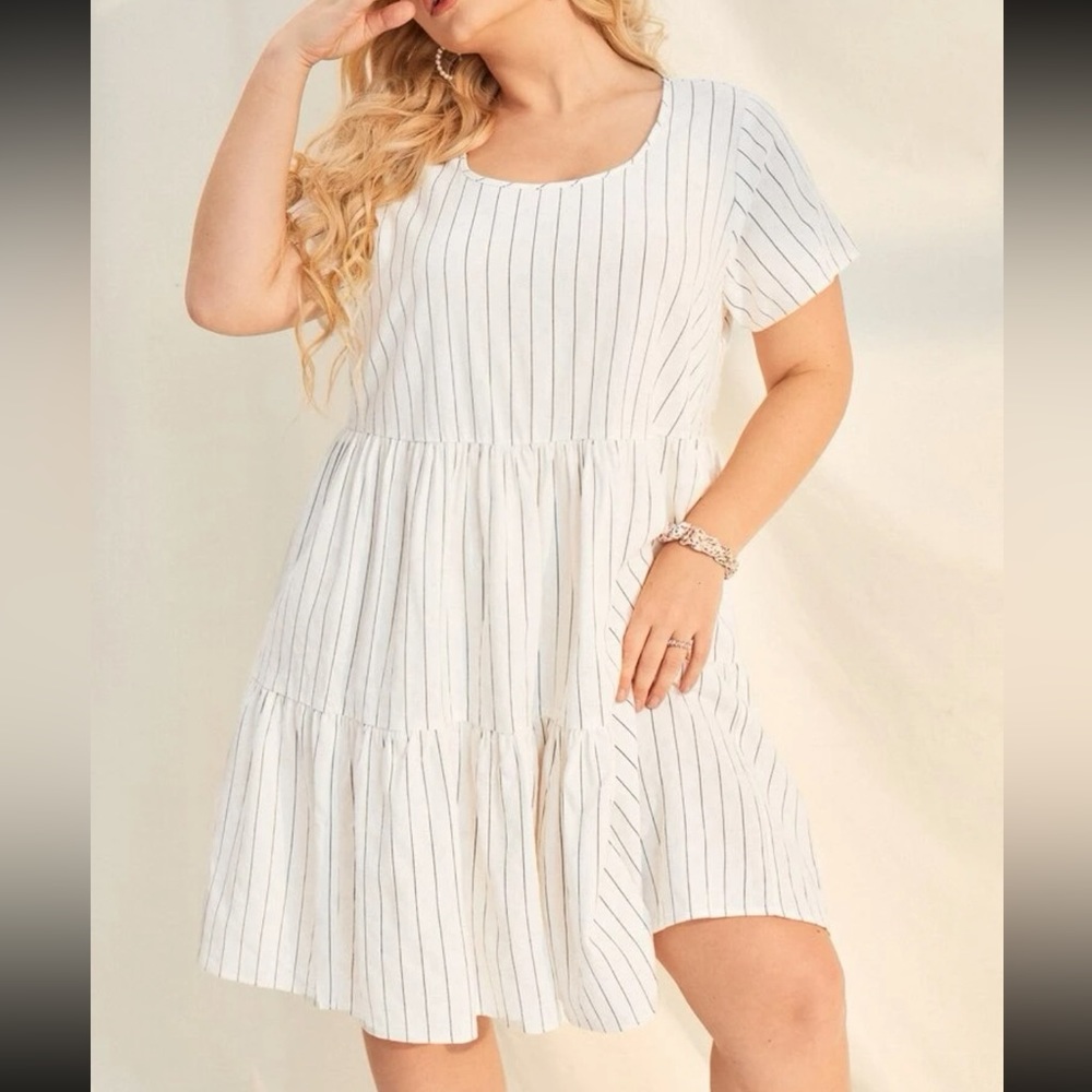 NWOT black and white striped SHEIN dress 3X